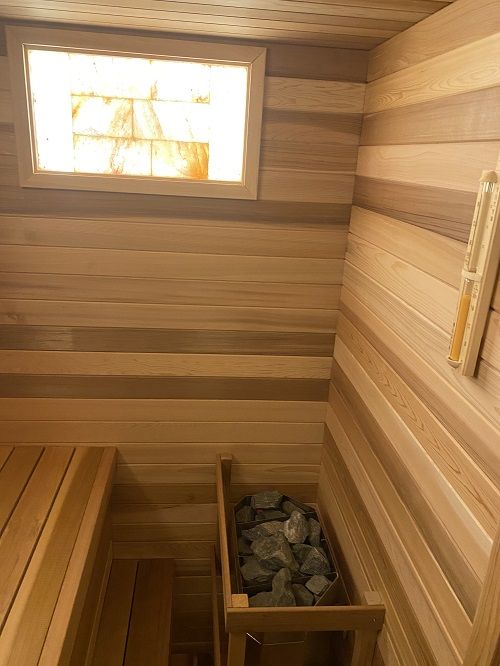Private sauna room at Fire and Ice Spa in Dedham, MA